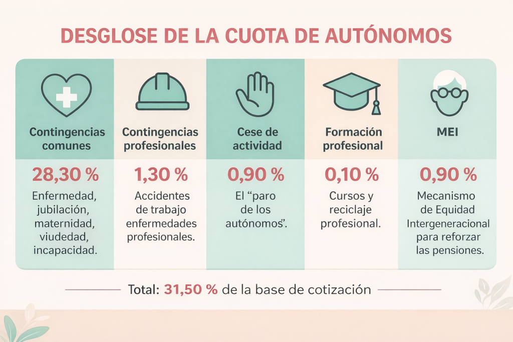 Cómo calcular la cuota de autónomos en 2026